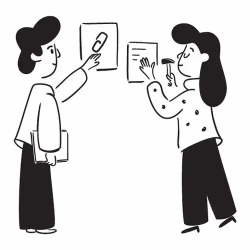 可爱小人简约黑白线条小人插画一笔画潮流插画人物动作开心生气占位符图标贴纸免扣2d卡通插画手绘png免抠素材113插画简约线条小人