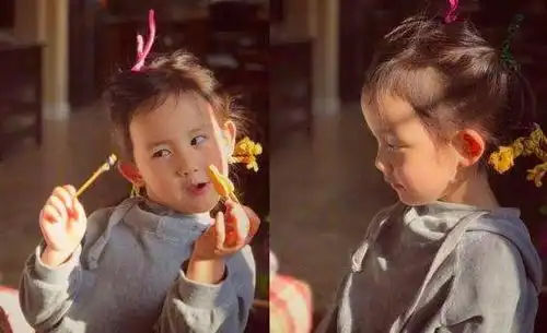 孙莉当妈太宽容,黄少艾5岁就涂红唇,黄磊小女儿画细眉眼神凌厉