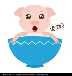 原创12生肖猪吃饭表情元素