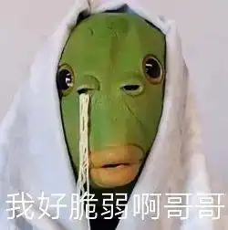 绿鱼头表情包等我喝口水,我再来骂你