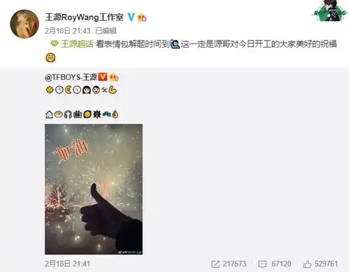 王源晒烟花照配emoji文案粉丝求问表情什么意思