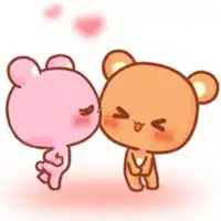 可爱的亲亲情侣头像一对两张微信头像图片大全