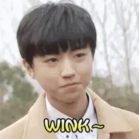 王俊凯实用表情包超甜的wink与道晚安