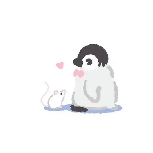 萌萌哒的小企鹅插画