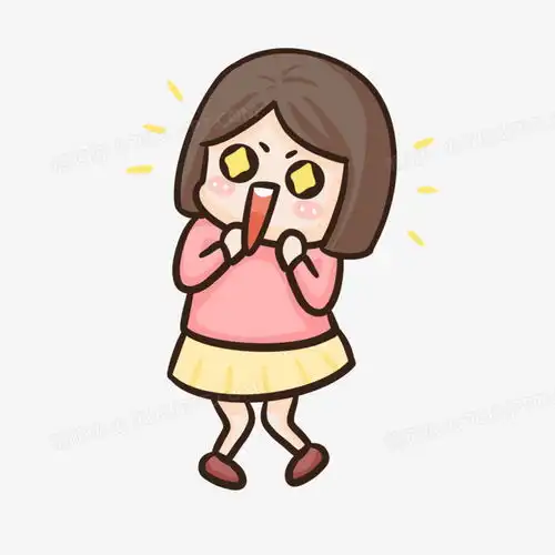 卡通手绘女孩羡慕激动表情包元素png图片素材免费下载表情png20002000像素